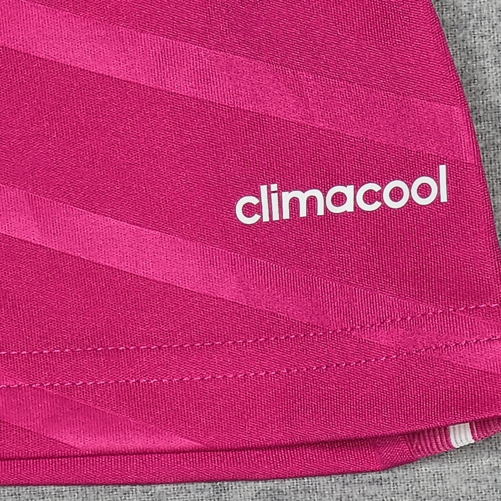 Sergio Ramos Adidas Women's Bright Pink V-Neck Jersey REAL MADRID 2014 2015 AWAY - Picture 4 of 13